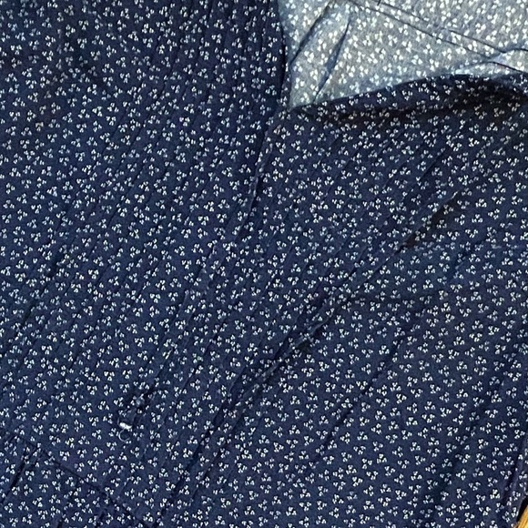 Navy and white subtle floral drop waist dress - Picture 2 of 2